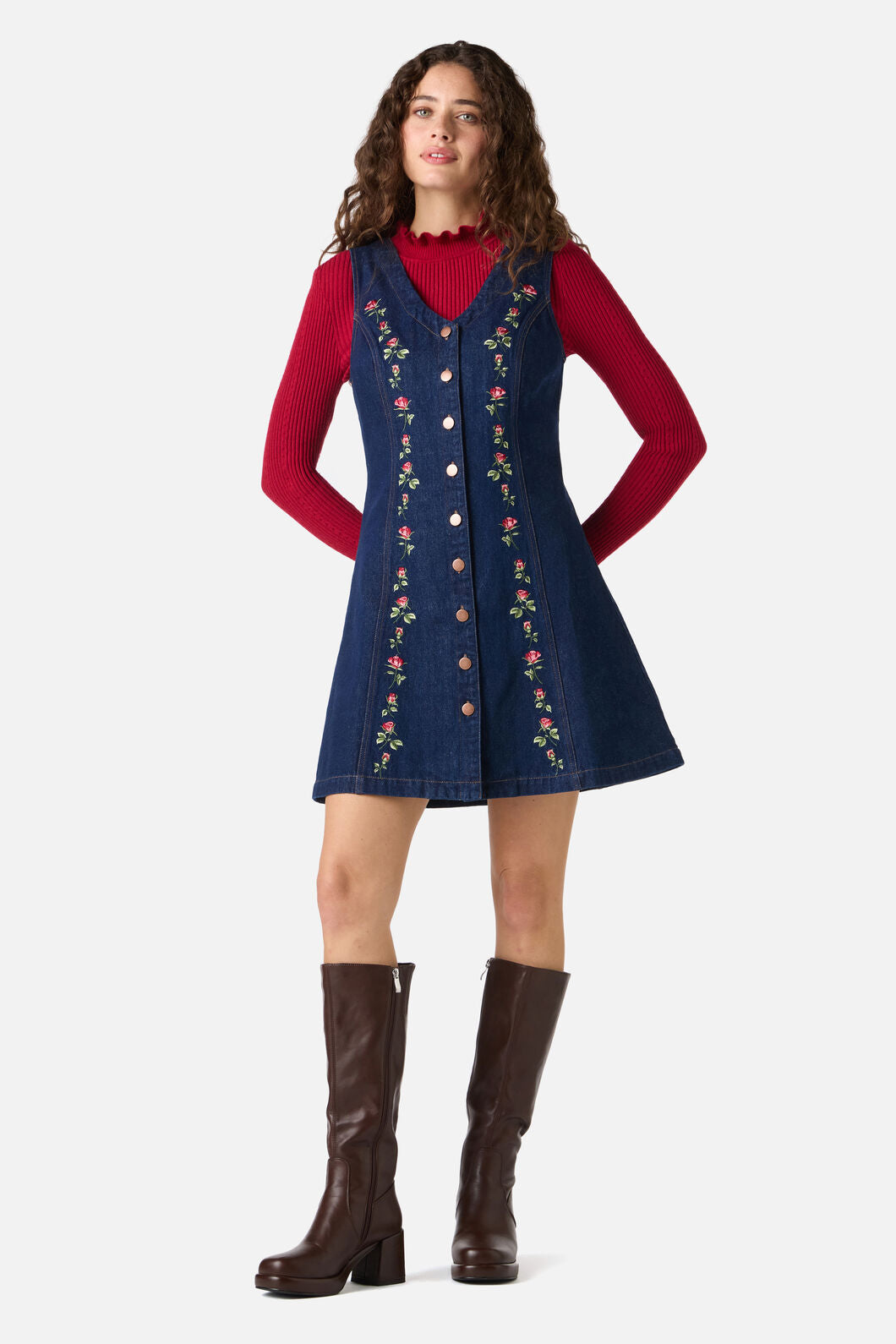 Roses Embroidered Pinafore