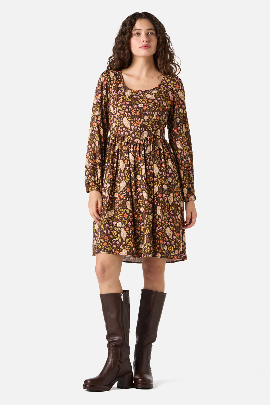 Forest Owl Mini Dress
