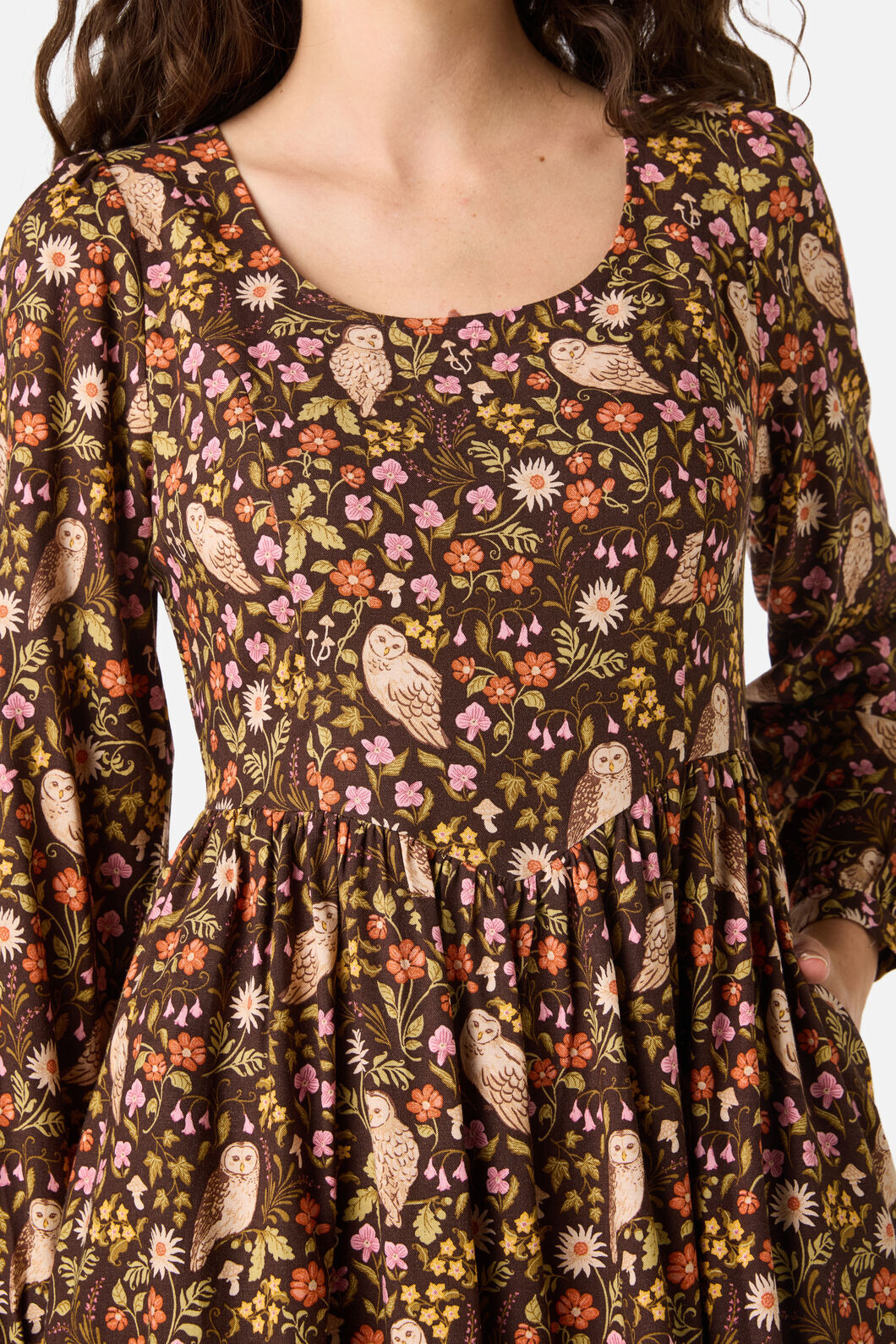Forest Owl Mini Dress