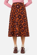 Donna Flower Corduroy Skirt