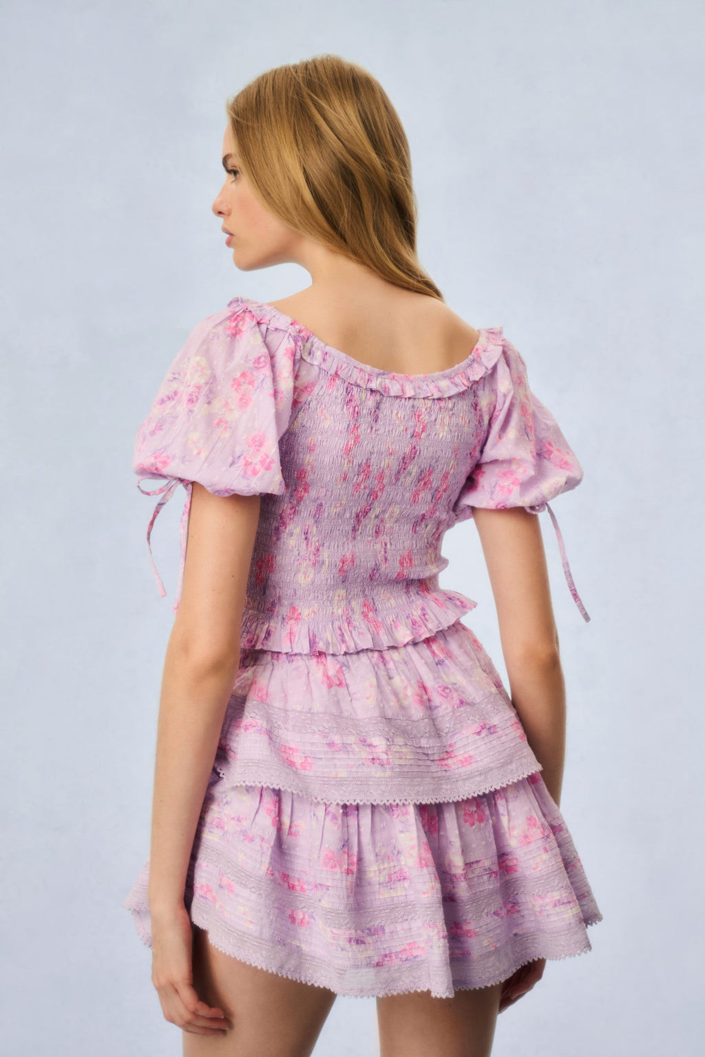 Ruffle Mini Heirloom Print Skirt