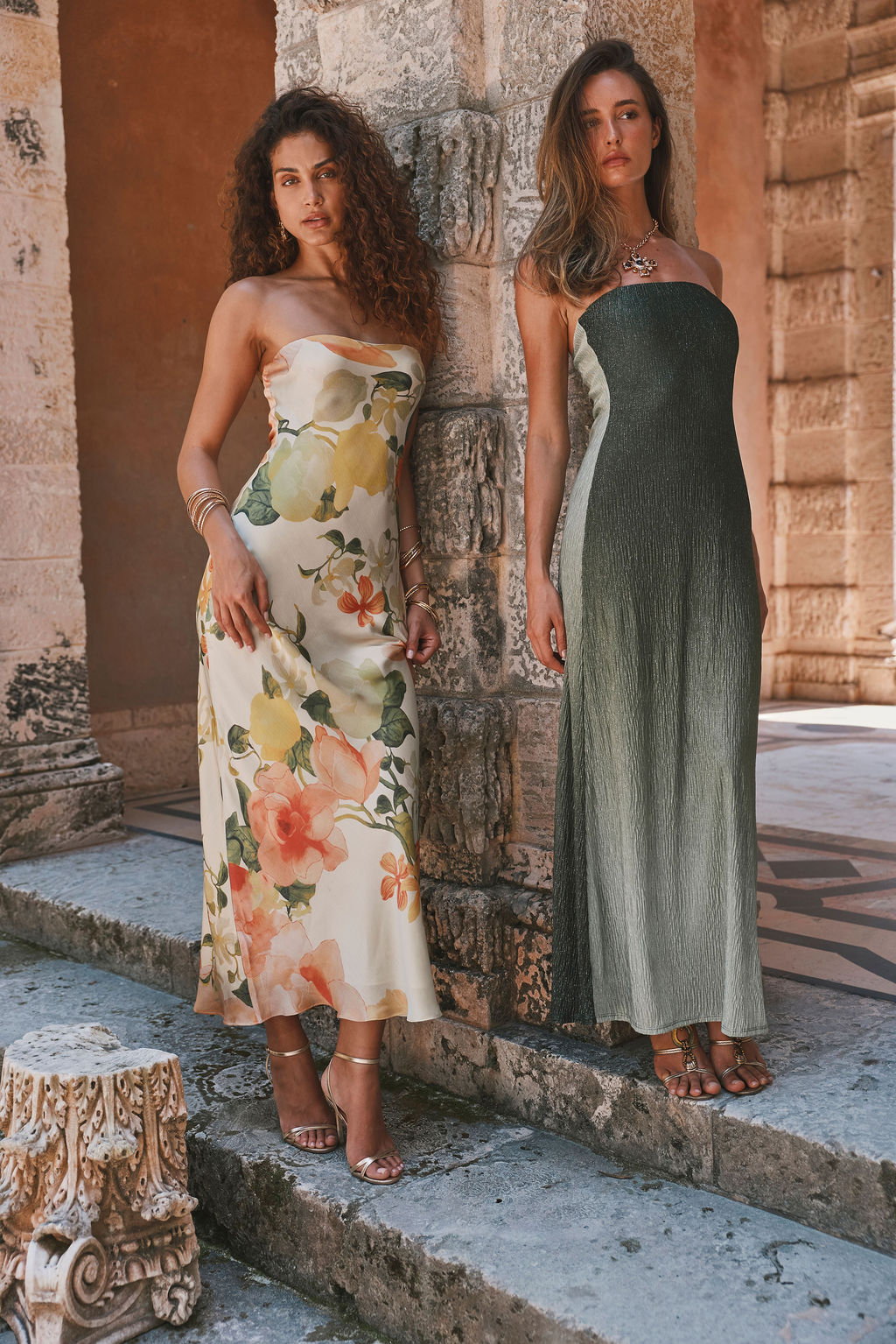 Camille Floral Strapless Maxi Dress