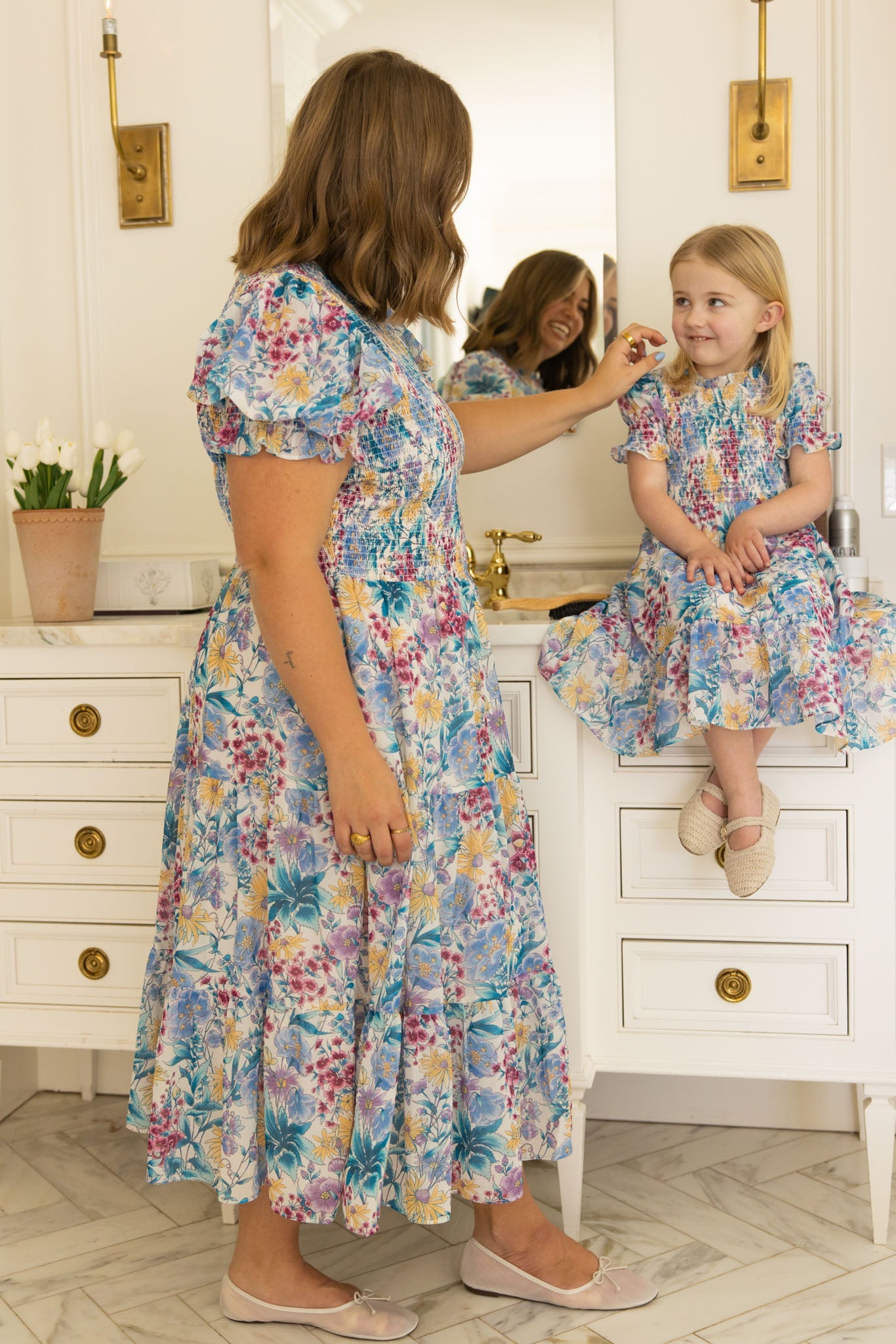 Cordelia Dress in Pretty Plumeria