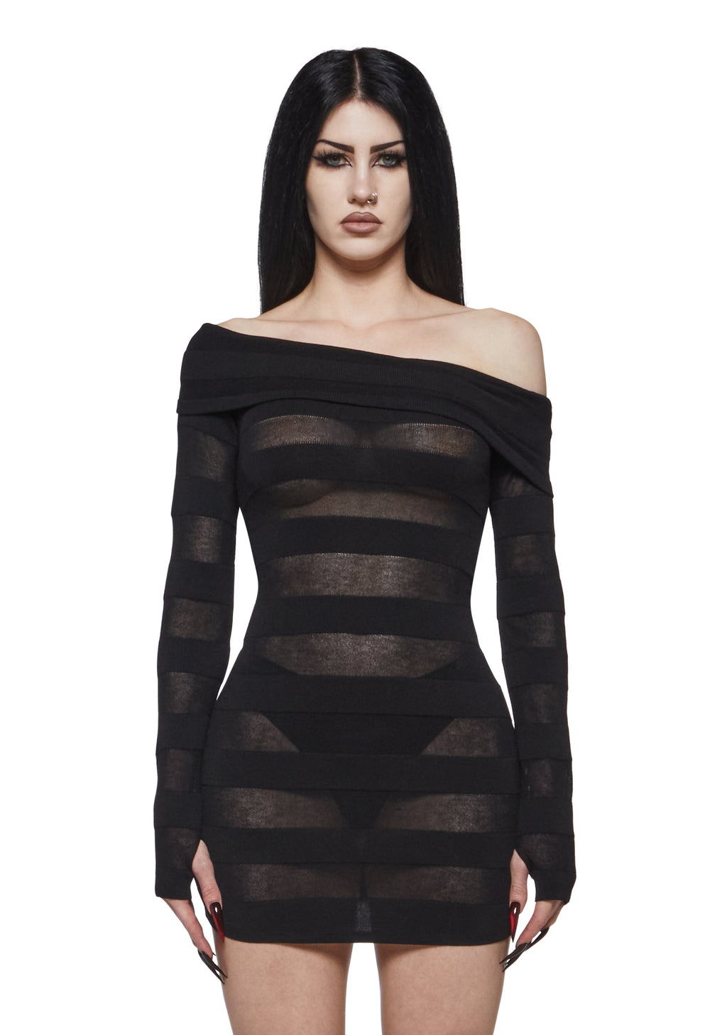 Sela Off The Shoulder Stripe Dress