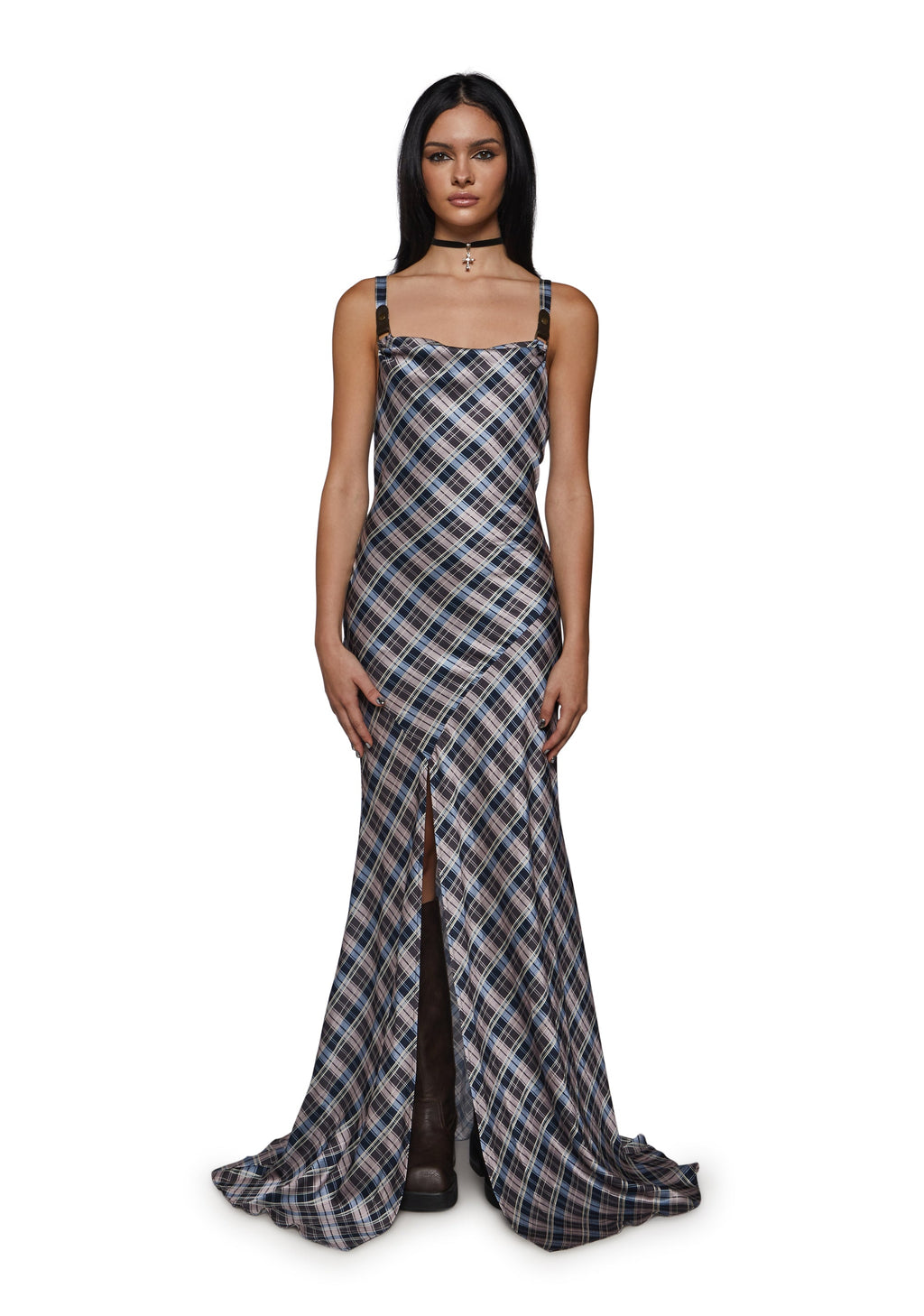 Cleo Plaid Maxi Dress