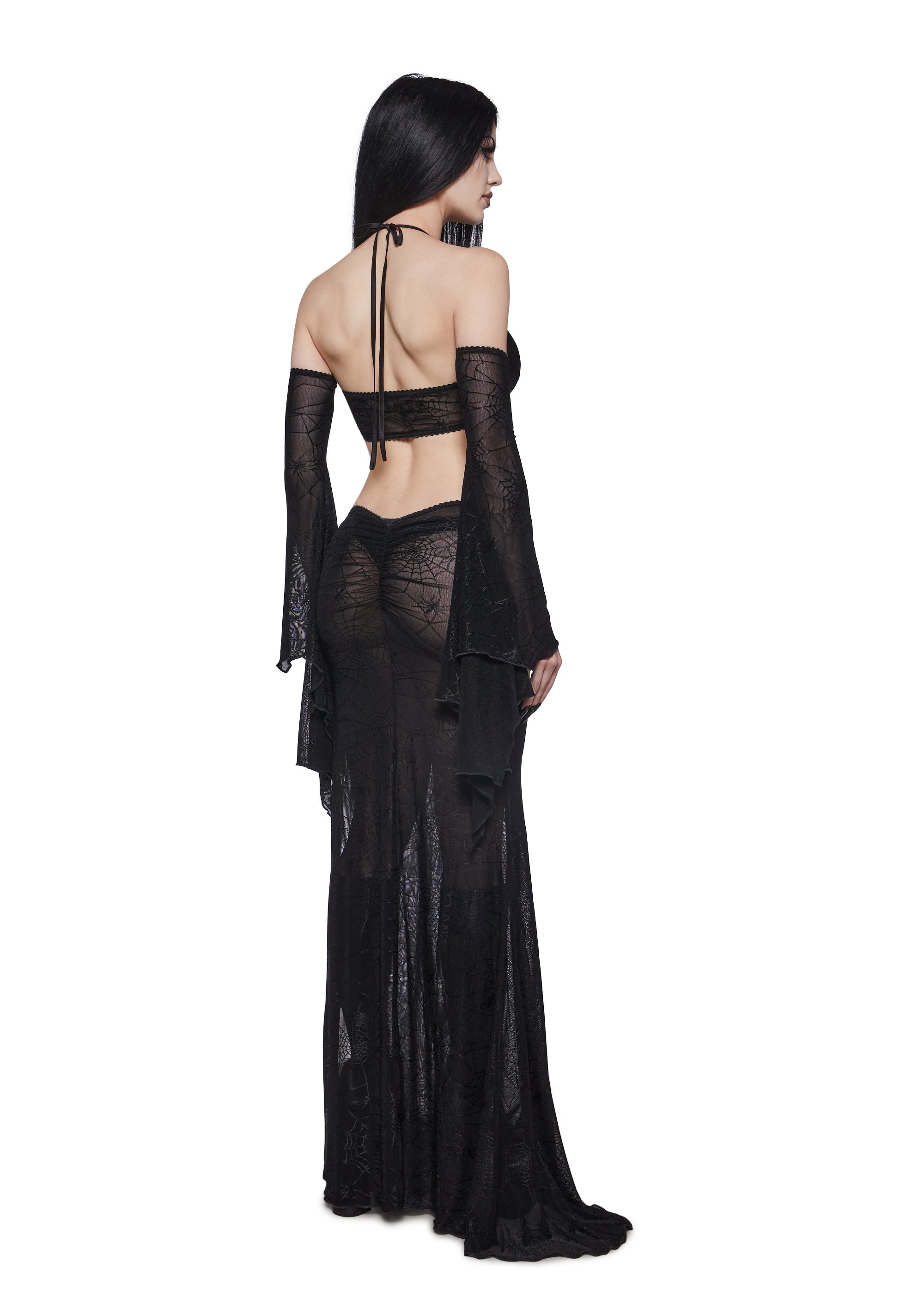 Spider Web Cut Out Maxi Dress