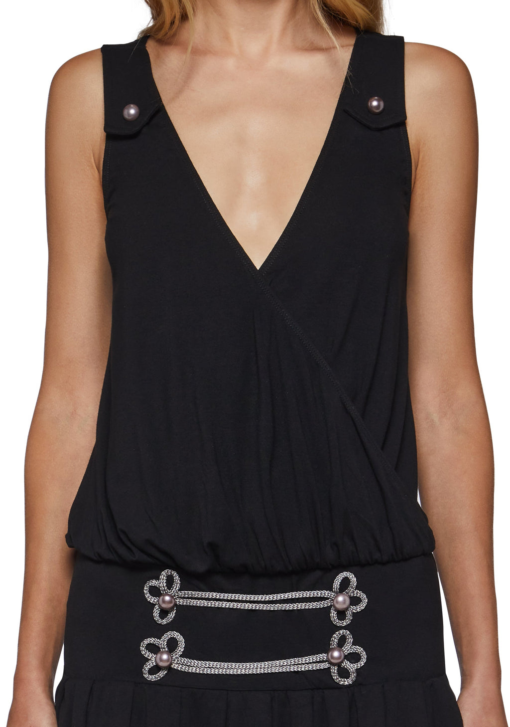Military Parade Drop Waist Mini Dress