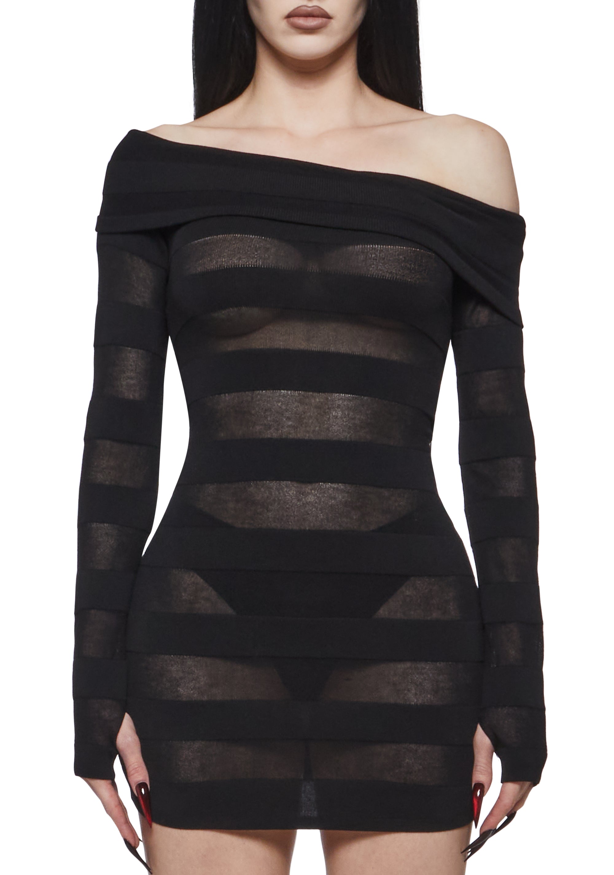 Sela Off The Shoulder Stripe Dress