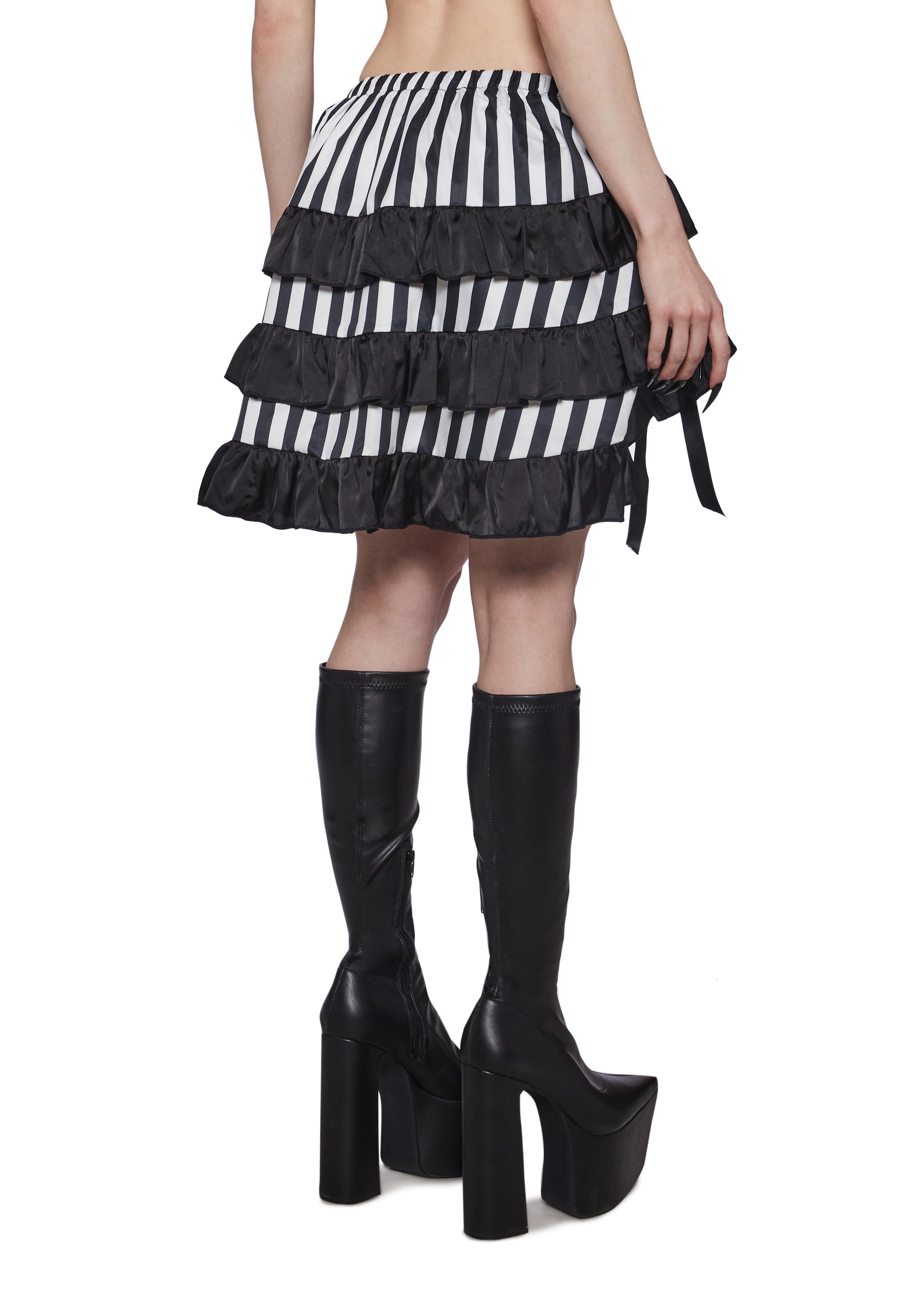 Haunted Carnival Striped Bustle Skirt