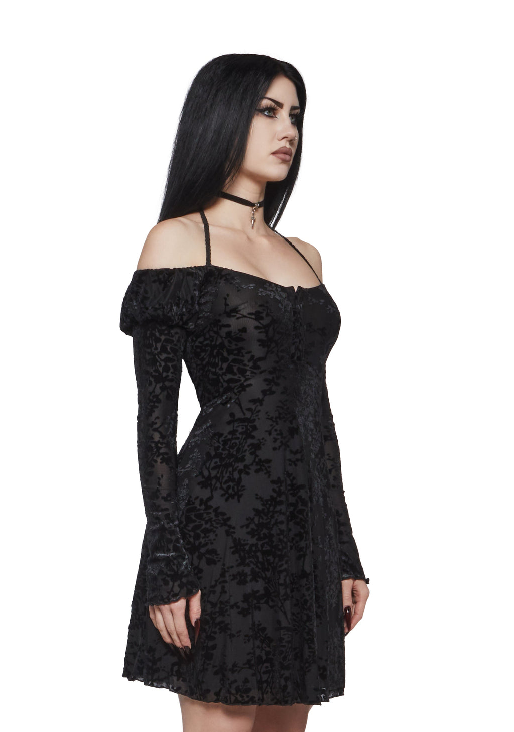 Salem Off the Shoulder Velvet Dress
