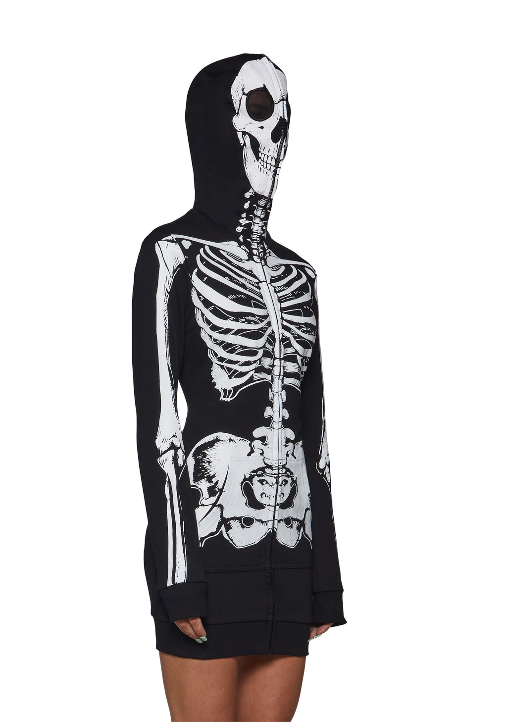 Skelly Zip Up Hoodie Dress