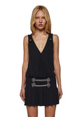 Military Parade Drop Waist Mini Dress