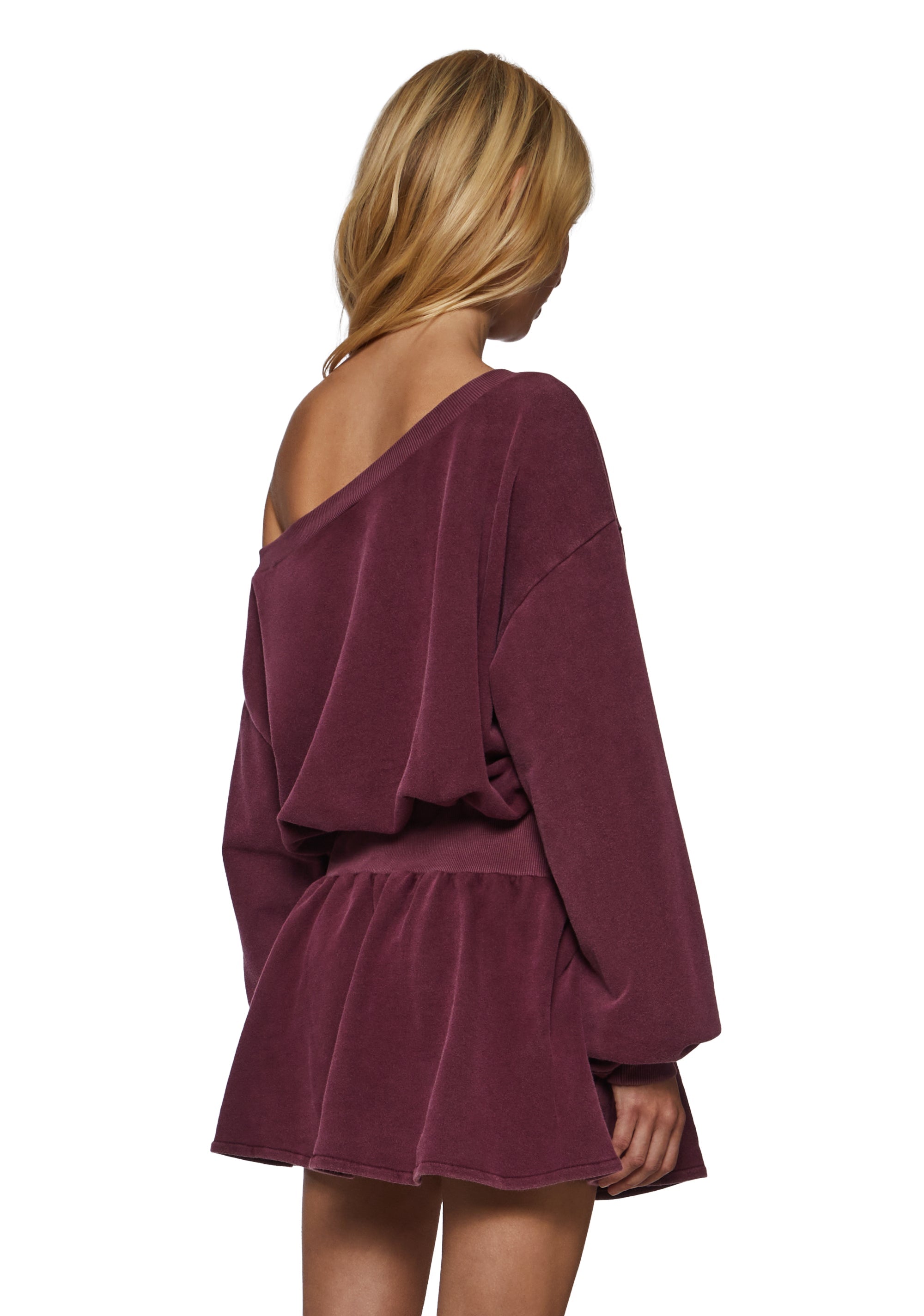 Fingers Crossed Sweatshirt Dress - Red