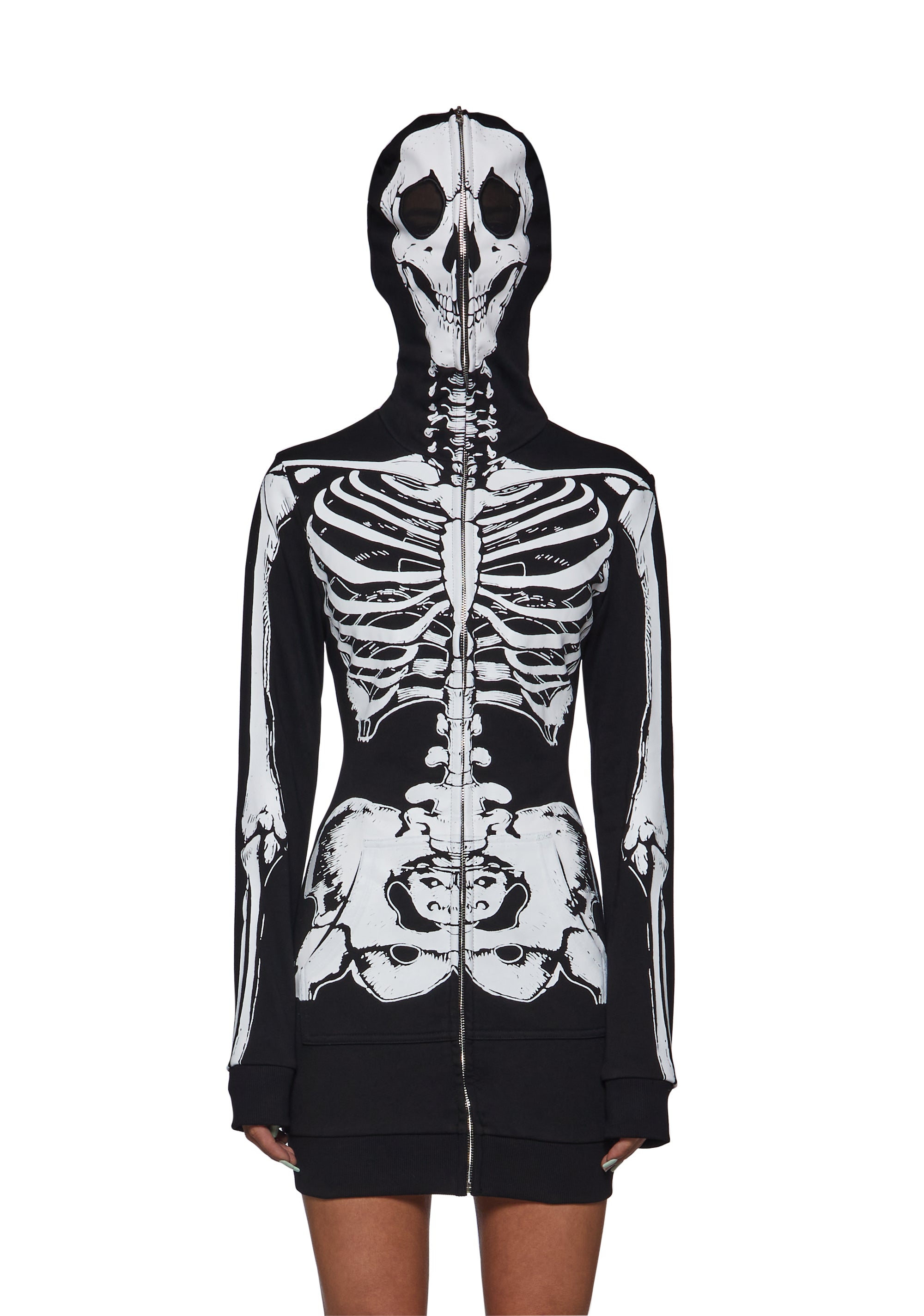 Skelly Zip Up Hoodie Dress