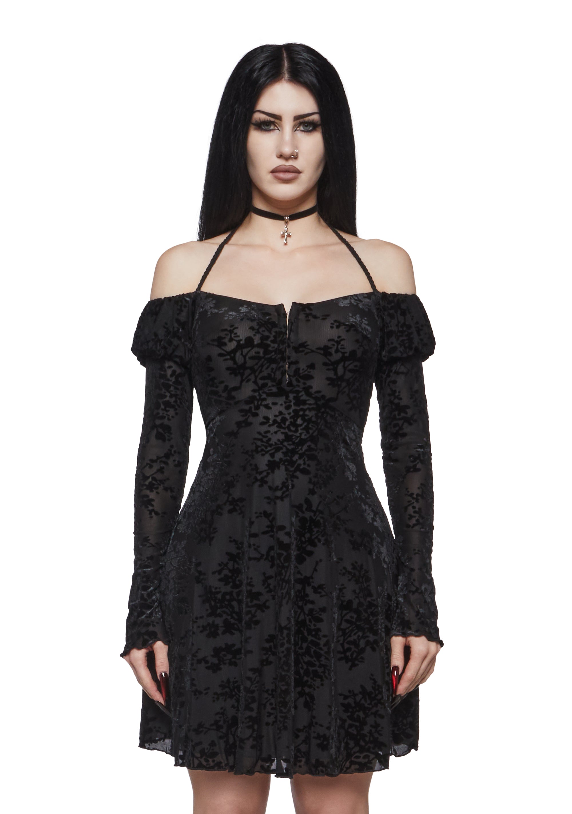 Salem Off the Shoulder Velvet Dress