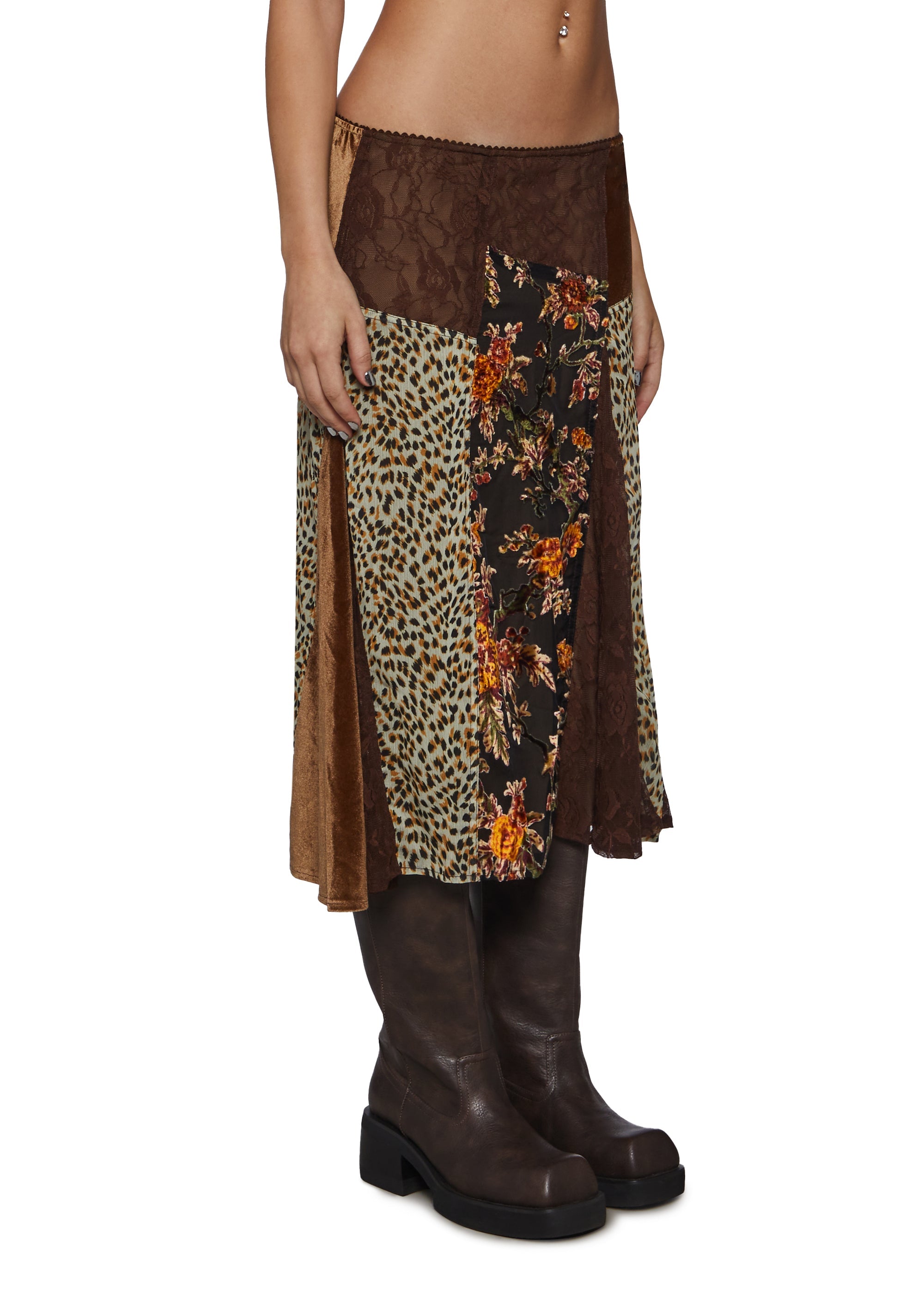 Rowan Patchwork Midi Skirt