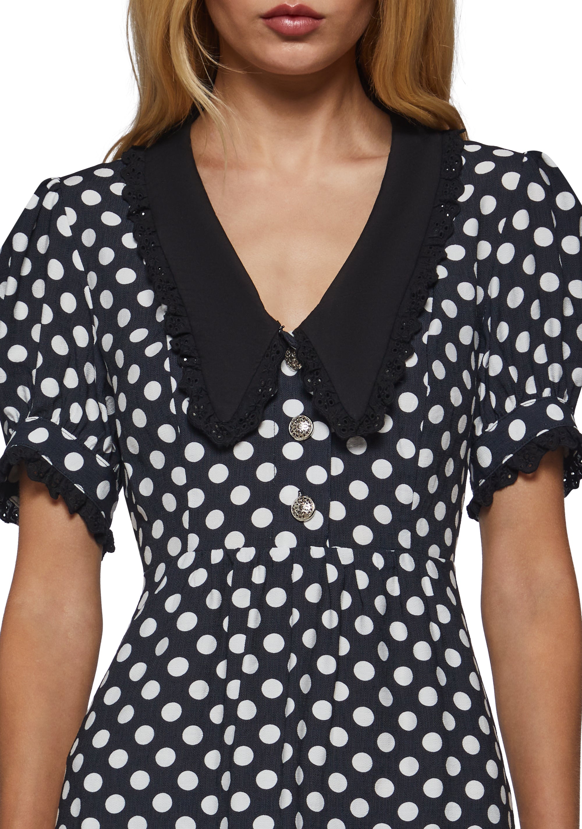 Jenny Polka Dot Babydoll Dress