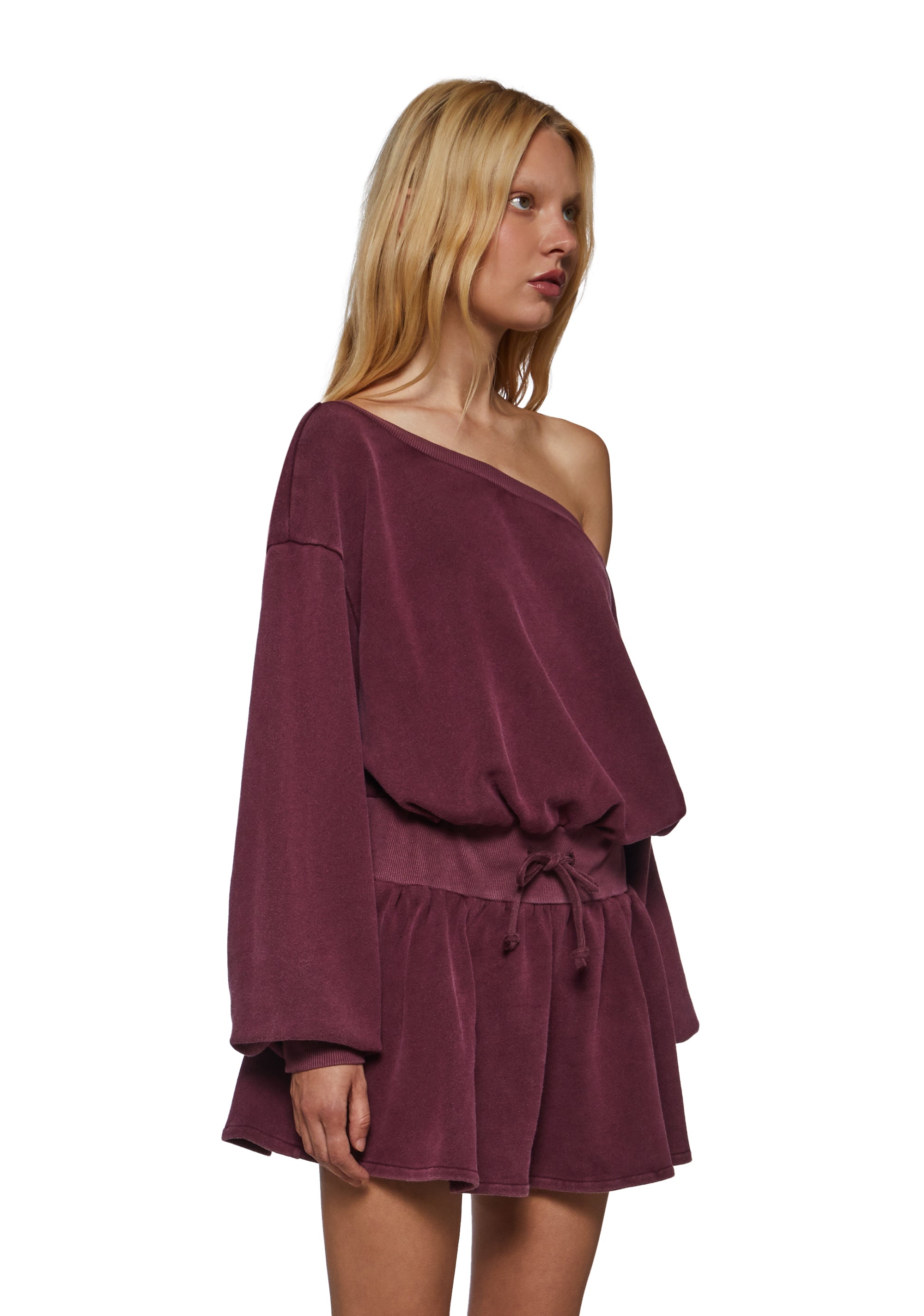 Fingers Crossed Sweatshirt Dress - Red