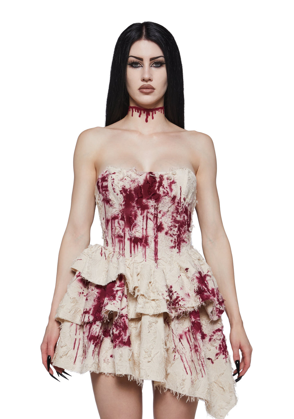 Bleeding Heart Mini Dress with Blood Choker