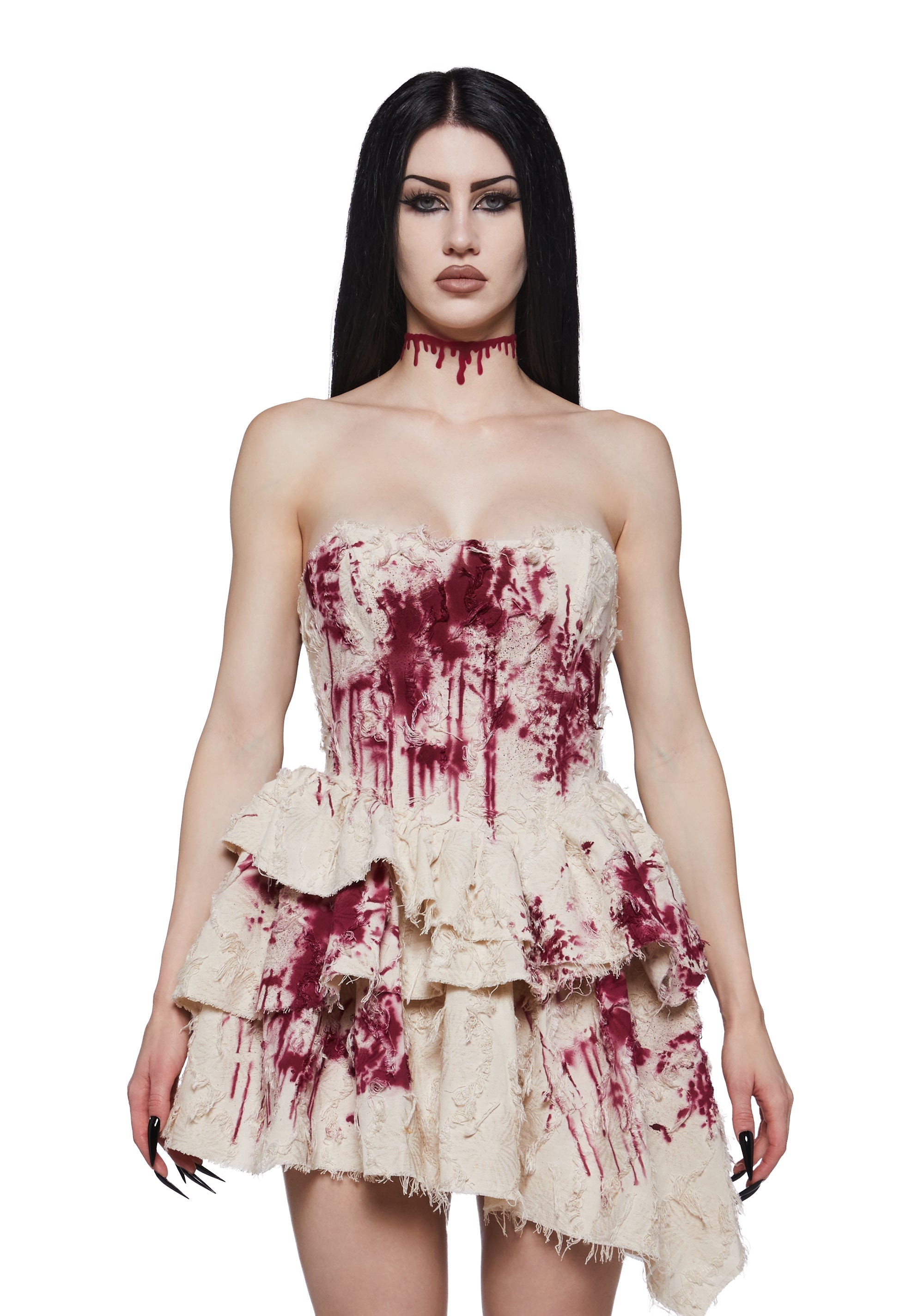 Bleeding Heart Mini Dress with Blood Choker