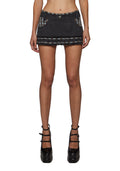 Kat Dark Denim Plaid Mini Skirt