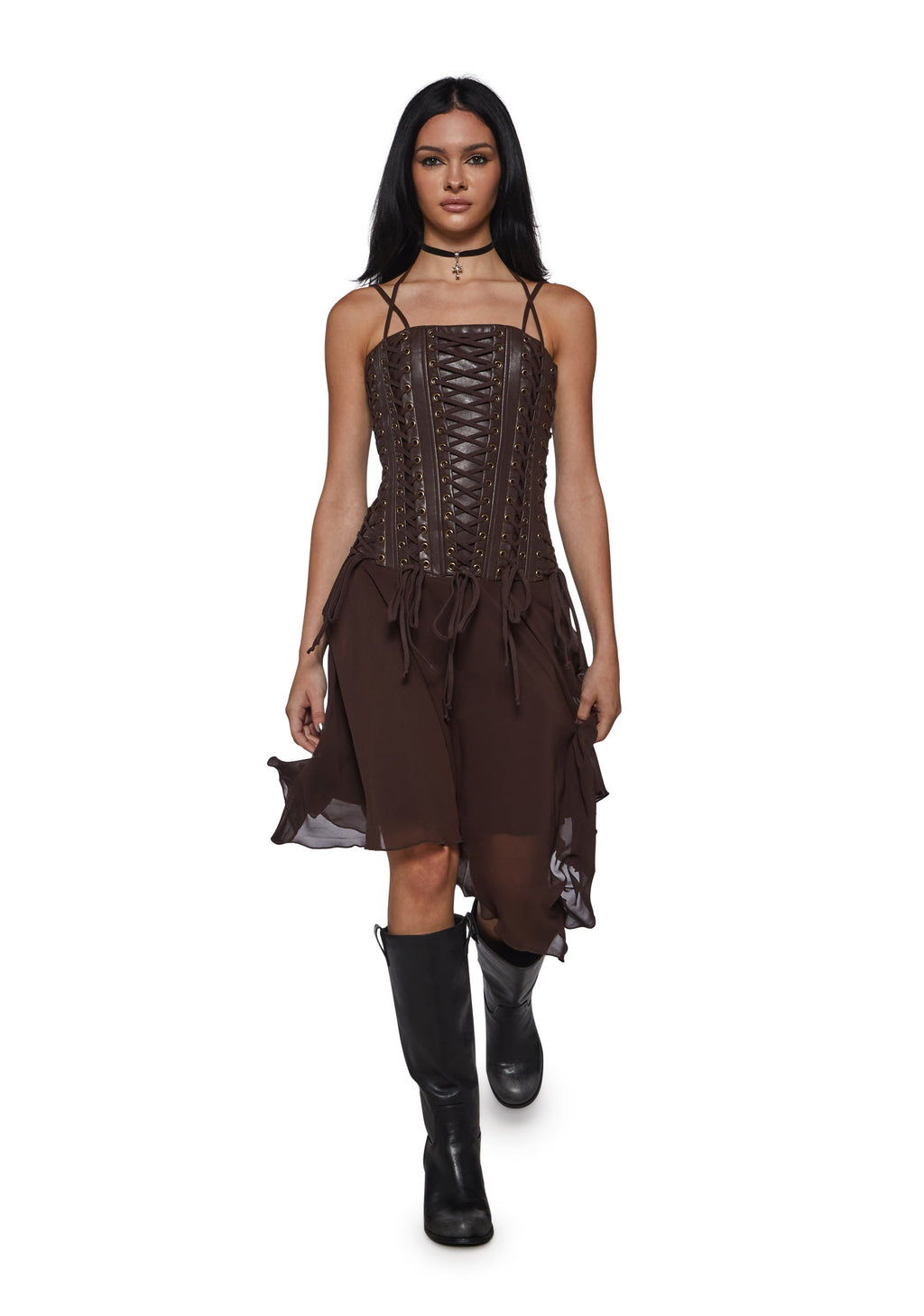 Odyssey Lacing Corset Midi Dress