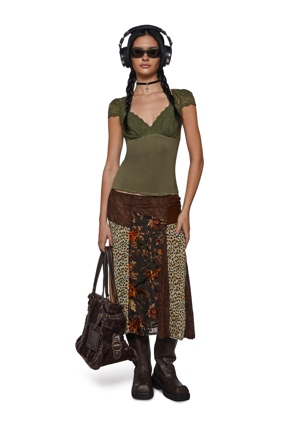 Rowan Patchwork Midi Skirt